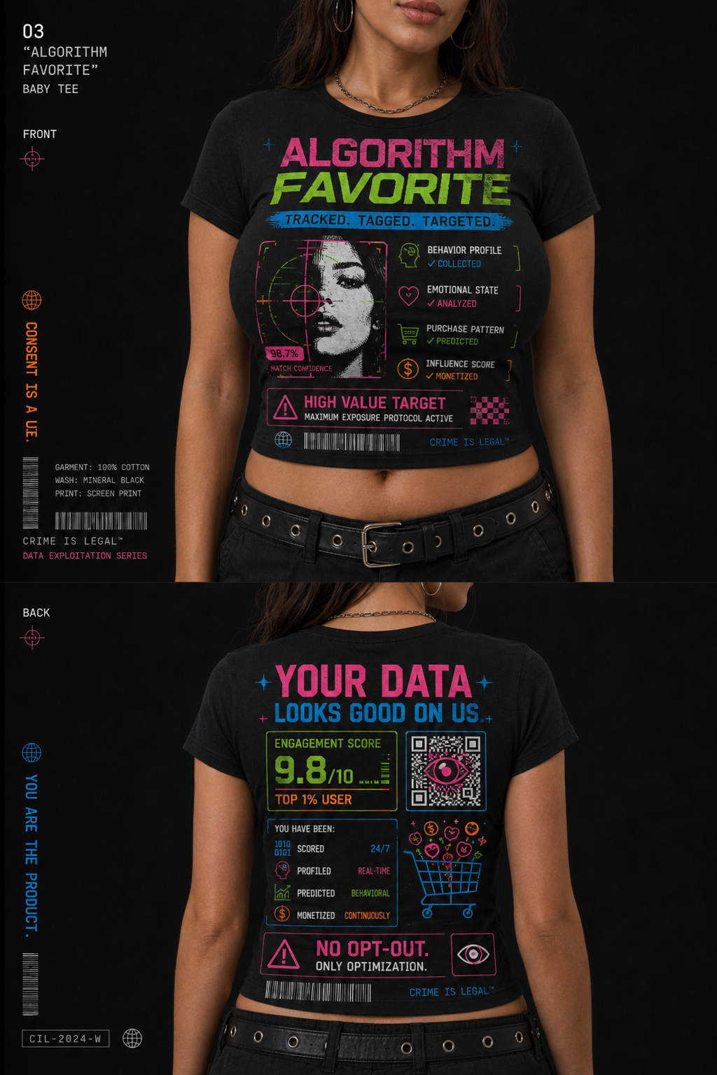 Algorithm Favorite Tee, front and back view