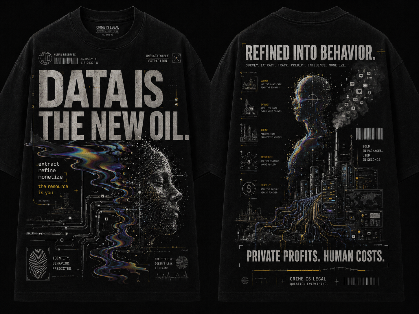 Data Is the New Oil Long Sleeve design