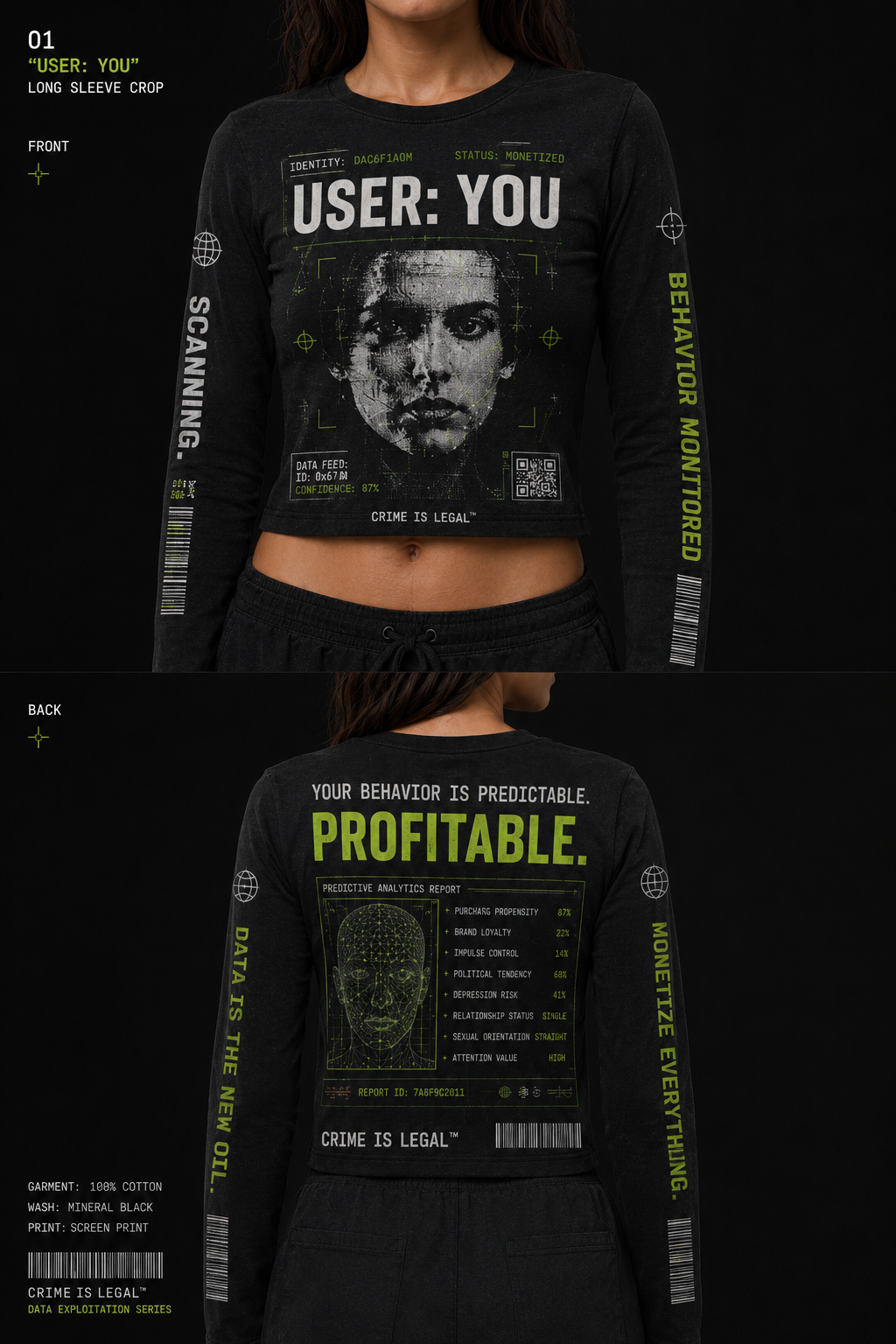 User: You Crop, front and back view